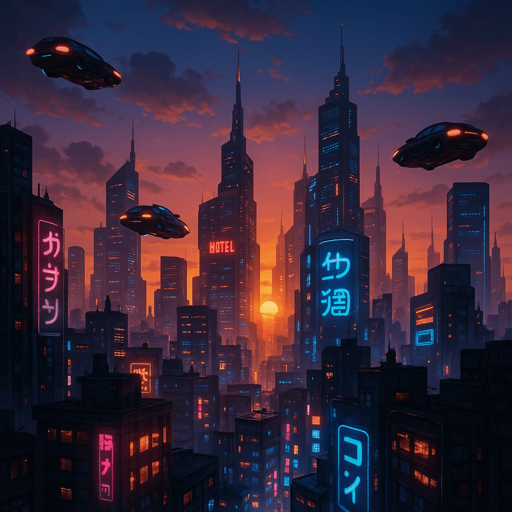 An Image with flying cars